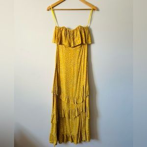 COPY - Saints + Secrets Yellow Floral Strapless Maxi Dress